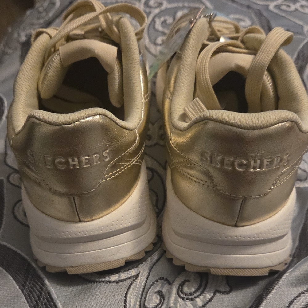 Skechers Women's Metallic Gold Sneakers - Picture 4 of 8